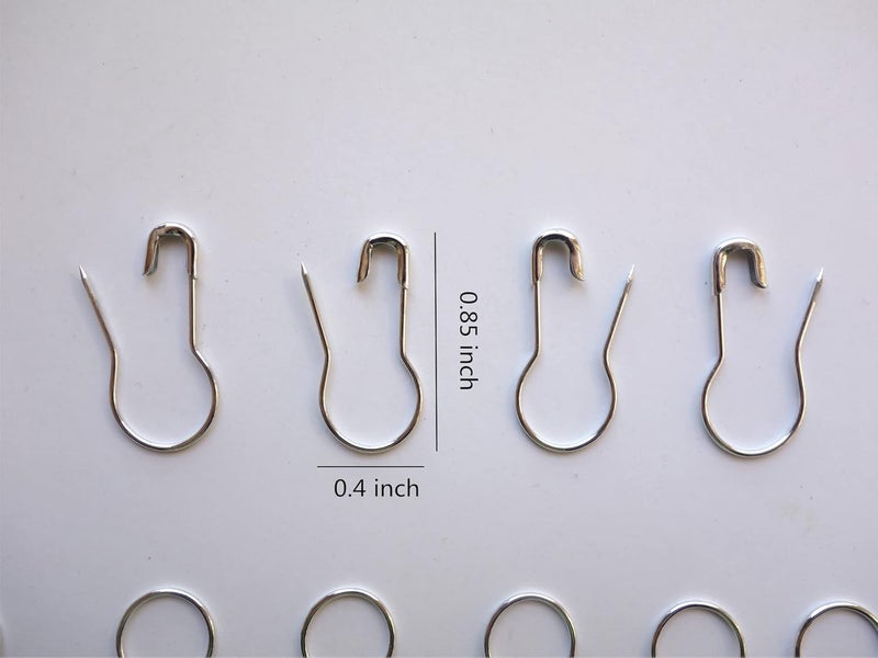 Transun Moo 500Pcs Silver Safety Pins 0.8" Metal Bulb Pins Gourd Pin Clothing Tag Pins Calabash Pin for DIY Craft, Home Accessories - Image 2