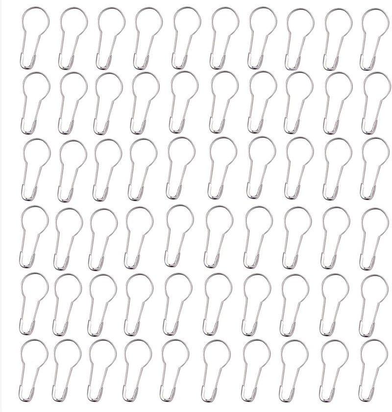 Transun Moo 500Pcs Silver Safety Pins 0.8" Metal Bulb Pins Gourd Pin Clothing Tag Pins Calabash Pin for DIY Craft, Home Accessories - Image 1