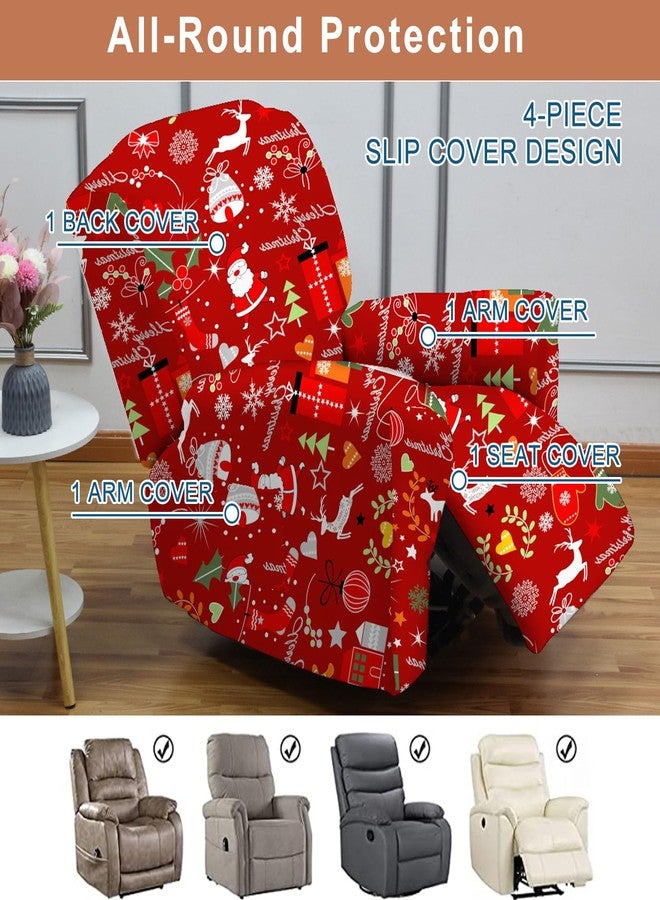 Eco-Ancheng أغطية كراسي استرخاء إيكو-أنشنغ لعيد الميلاد، أغطية كراسي استرخاء ليزي بوي، أغطية أرائك استرخاء، أغطية كراسي استرخاء، أغطية كراسي استرخاء مانعة للانزلاق مع جيوب تخزين، واقي أثاث لغرفة المعيشة - Image 4