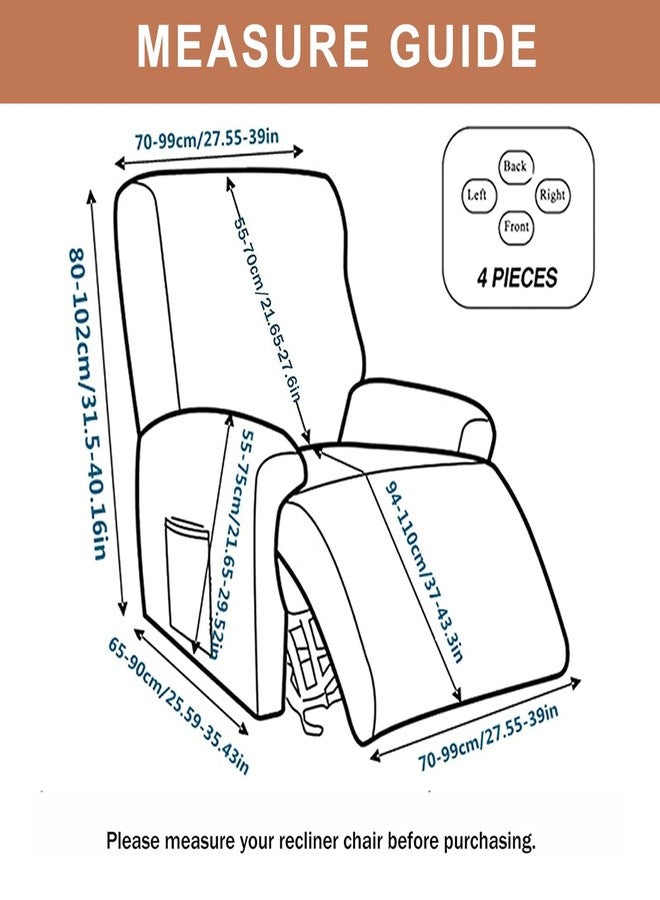 Eco-Ancheng أغطية كراسي استرخاء إيكو-أنشنغ لعيد الميلاد، أغطية كراسي استرخاء ليزي بوي، أغطية أرائك استرخاء، أغطية كراسي استرخاء، أغطية كراسي استرخاء مانعة للانزلاق مع جيوب تخزين، واقي أثاث لغرفة المعيشة - Image 5