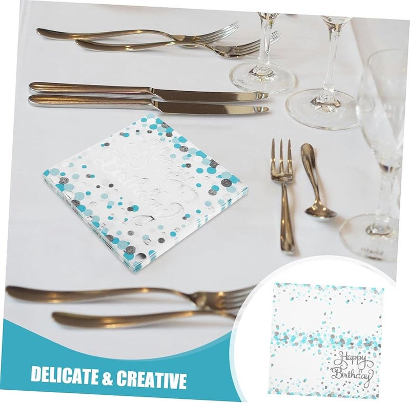 مناديل فضية يمكن التخلص منها 40 قطعة، أدوات مائدة أنيقة لحفلات أعياد الميلاد والزفاف - Image 3