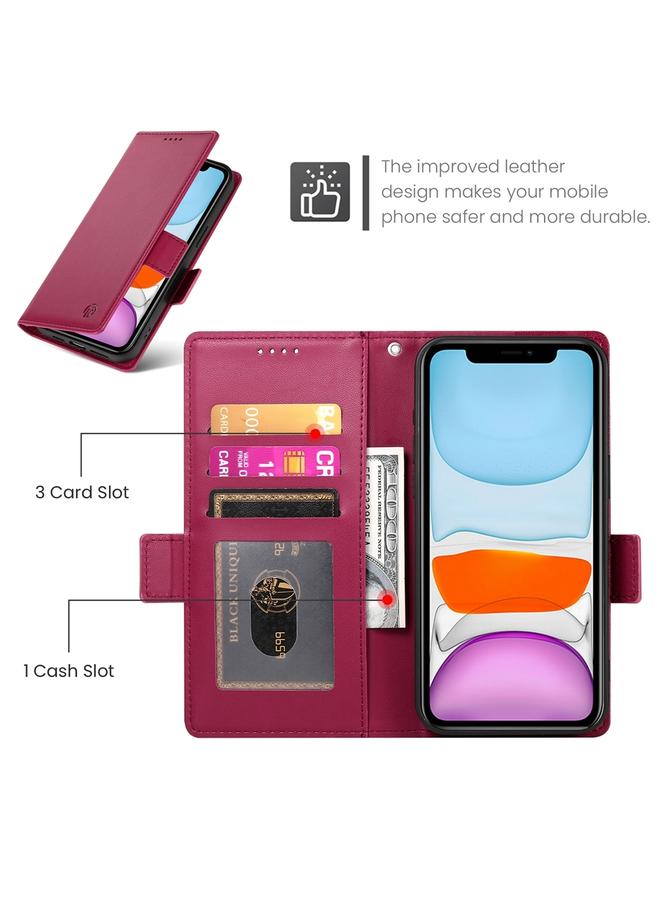 زبون جراب لهاتف iPhone 11 مع مشبك جانبي مغناطيسي من الجلد المصقول - Image 4