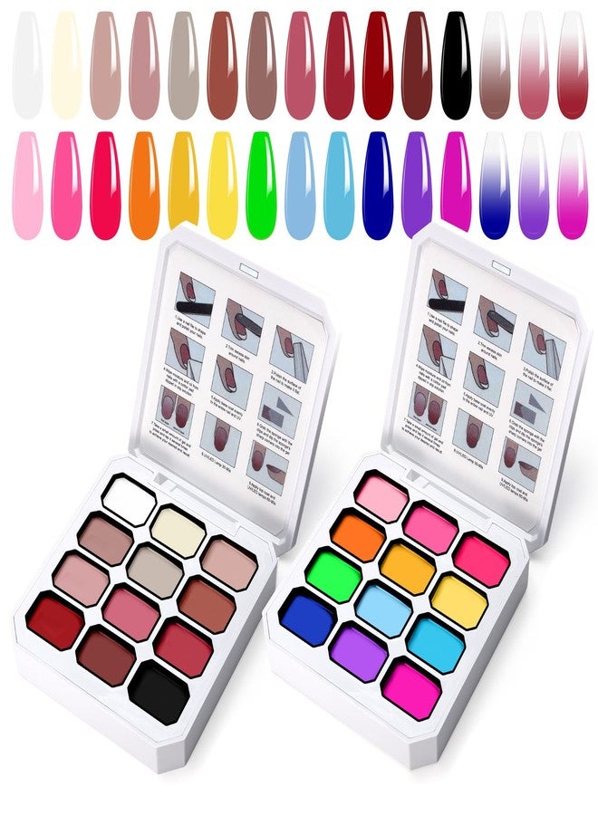 U-Shinein 24 Colors Gradient Nail Gel Palette Set, Hema ＆ TPO Free Bright Nude Black White Pink Blue Ombre Gel Nail for Pigment Painting Pat Nails Gel Kit, Perfect with Salon Pro DIY Home Nail Art - Image 1