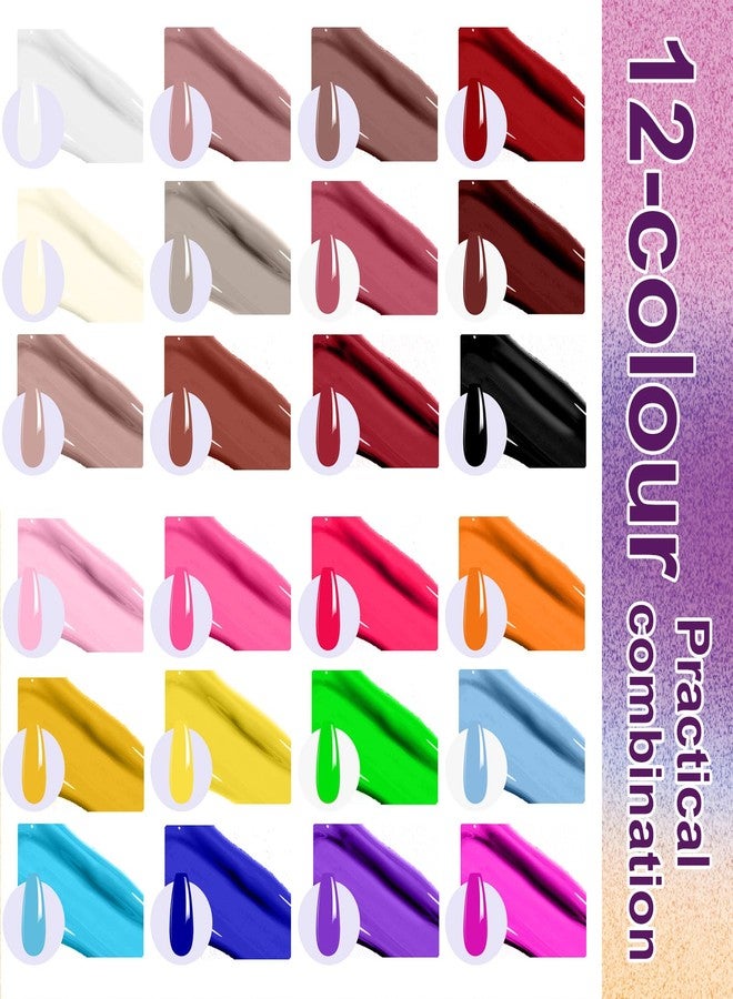 U-Shinein 24 Colors Gradient Nail Gel Palette Set, Hema ＆ TPO Free Bright Nude Black White Pink Blue Ombre Gel Nail for Pigment Painting Pat Nails Gel Kit, Perfect with Salon Pro DIY Home Nail Art - Image 2
