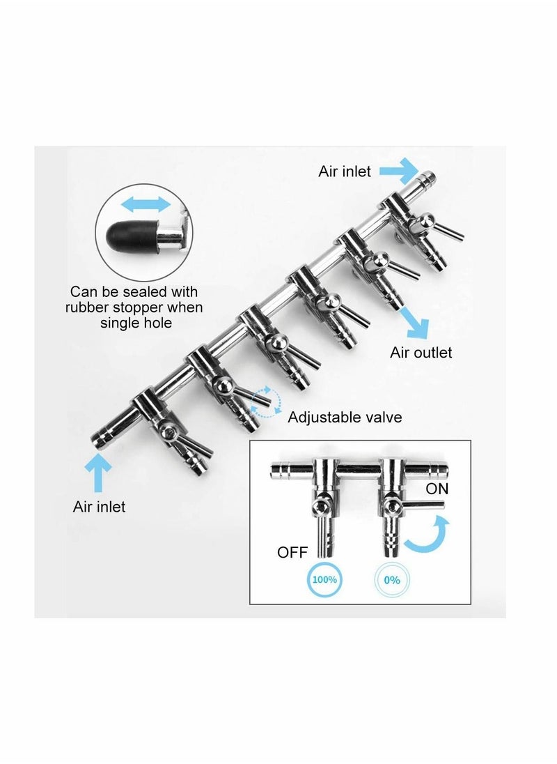 KASTWAVE - Flow Splitter Fish Tank Air Control Valve Stainless Steel Oxygen Distributor Fish Tank Air Pump Accessories (2 Way) - Image 1
