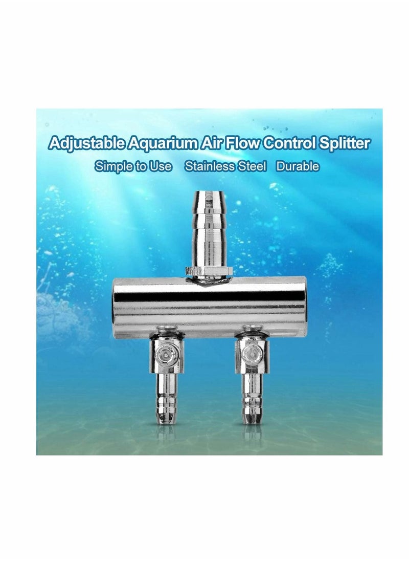 KASTWAVE - Flow Splitter Fish Tank Air Control Valve Stainless Steel Oxygen Distributor Fish Tank Air Pump Accessories (2 Way) - Image 1