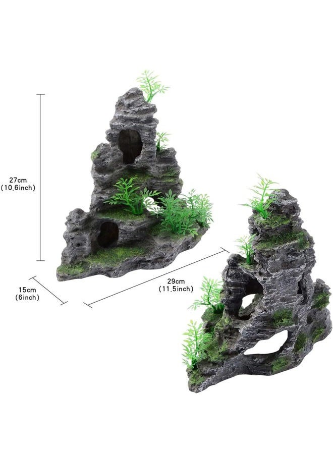 YXQ Aquarium Ornament Mountain Decor Stone Statue Rockery Cave Landscape for Fish Tank Decorations, Large - Image 4