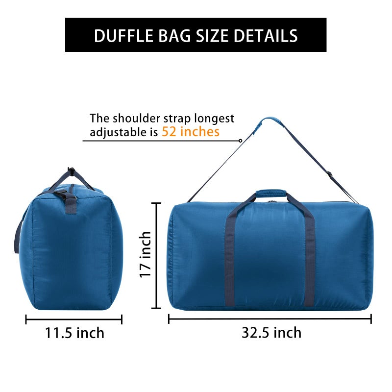 iFARADAY Extra Large Duffel Bag 32.5 inch 105L Lightweight Luggage for Travel Camping Storage-Blue - Image 4