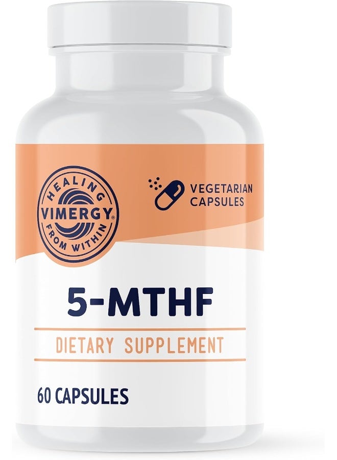 Vimergy 5-Mthf, 60 Servings – Highly Absorbable Capsules – Supports Brain Health & Cognitive Function – Healthy Mood Support Supplement* - Non-Gmo, Gluten-Free, Vegan & Paleo Friendly - Image 1