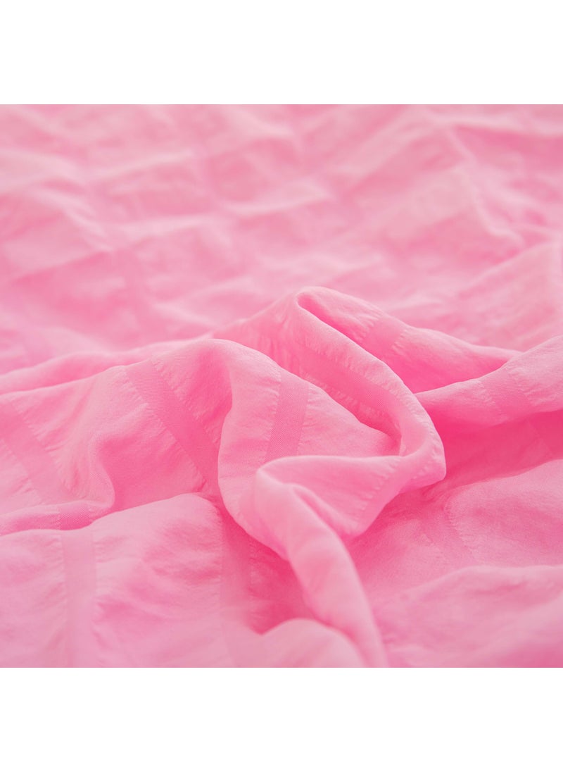 Yadangxiawa Yadangxiawa Pink Comforter Sets King Size  Pink Seersucker Bedding Set 3-Pieces Bed in a Bag Microfiber Lightweight Comforter All Season Bedding Sets with 2 Pillowcases  - Image 5