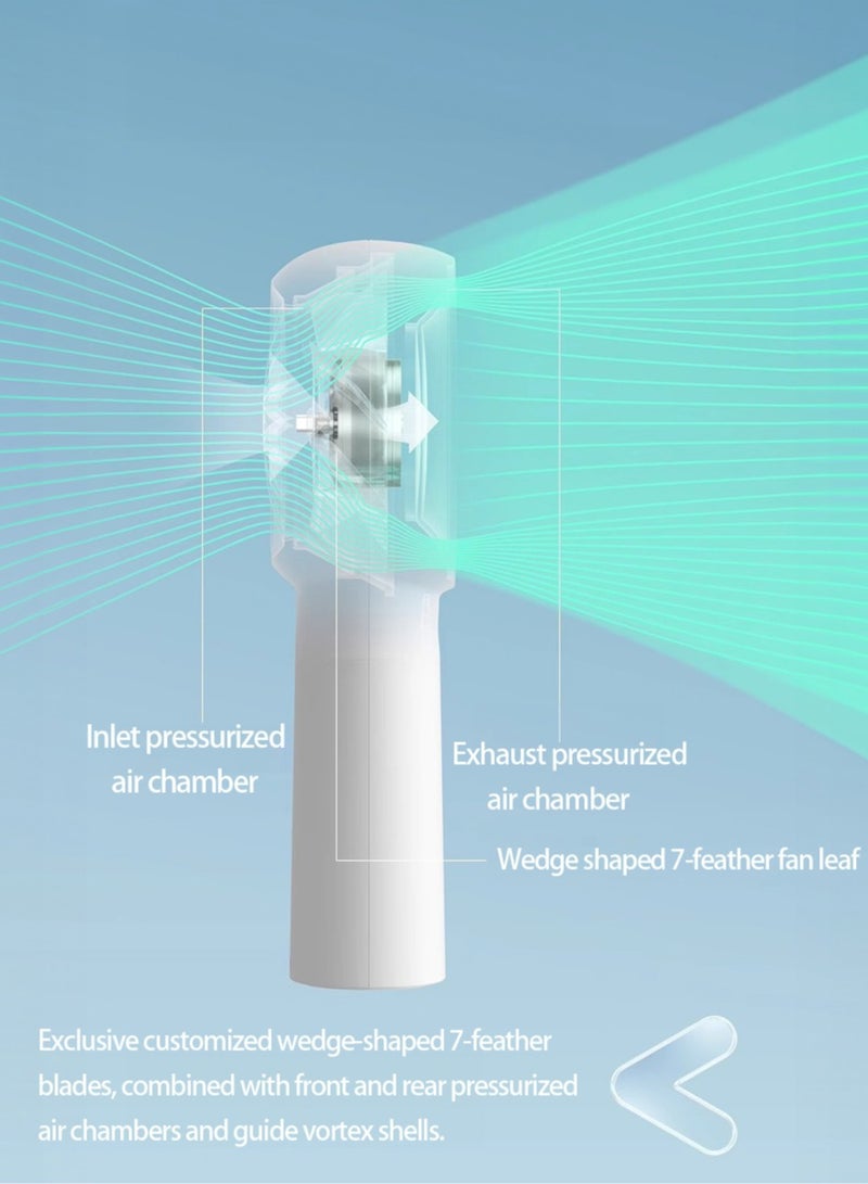 JISULIFE handheld turbo fan [16 hours maximum cooling time] Mini portable handheld fan,4000mAh USB rechargeable Mini fan,5 speeds,suitable for travel/home/office/shopping - Image 3