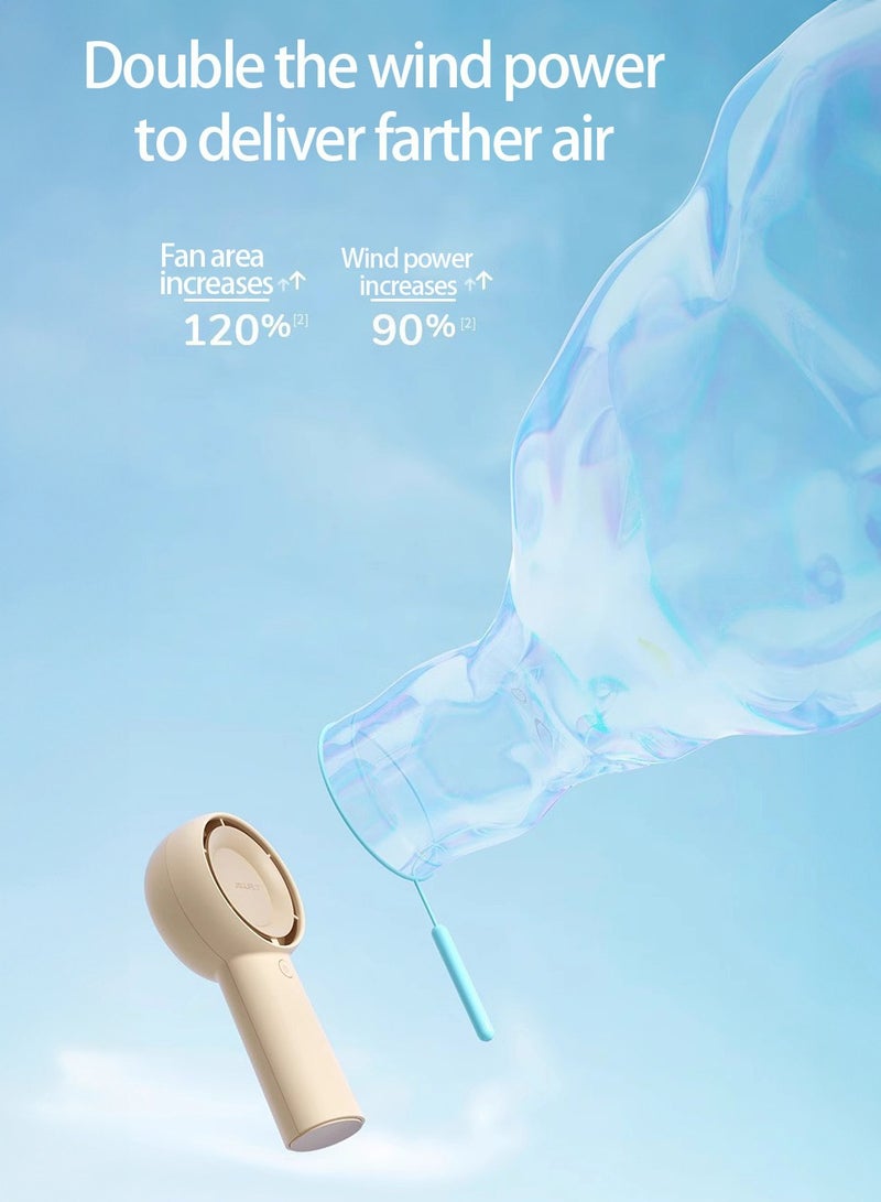 JISULIFE handheld turbo fan [16 hours maximum cooling time] Mini portable handheld fan,4000mAh USB rechargeable Mini fan,5 speeds,suitable for travel/home/office/shopping - Image 4