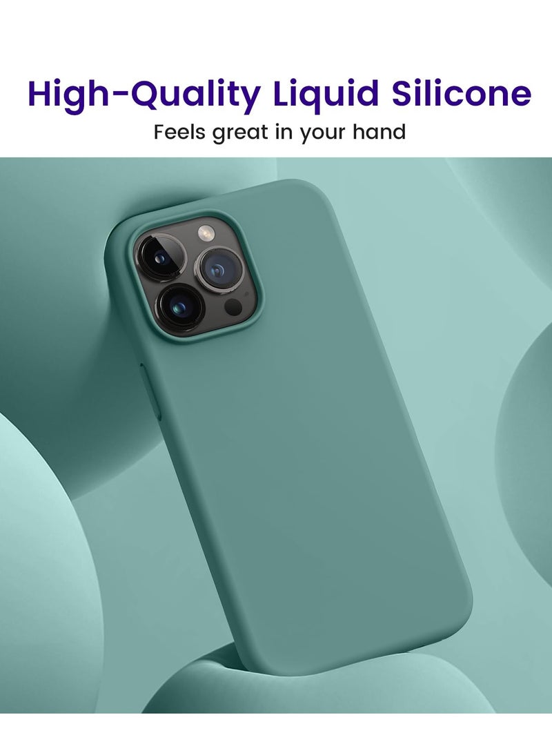 iPhone 15 Pro Case Liquid Silicone 3 Layers Full Covered Soft Gel Rubber iPhone 15 Pro Cover Slim Phone Case with Anti-Scratch Microfiber Lining for Apple iPhone 15 Pro 6.1 Inch