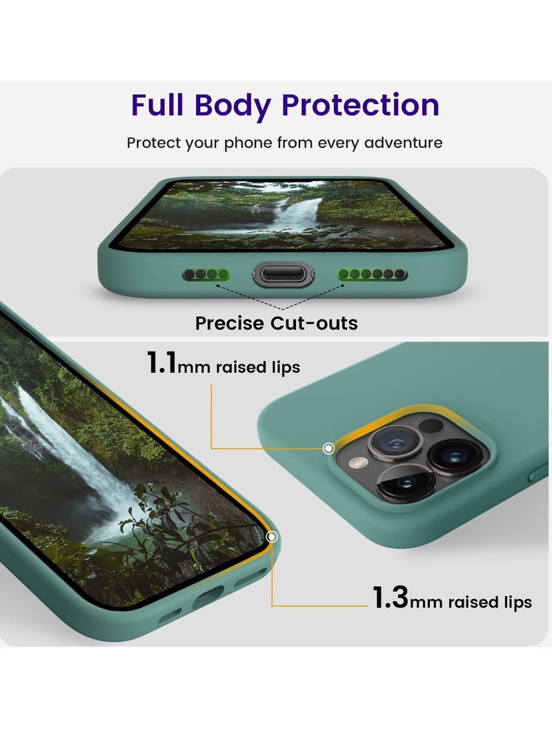iPhone 15 Pro Case Liquid Silicone 3 Layers Full Covered Soft Gel Rubber iPhone 15 Pro Cover Slim Phone Case with Anti-Scratch Microfiber Lining for Apple iPhone 15 Pro 6.1 Inch