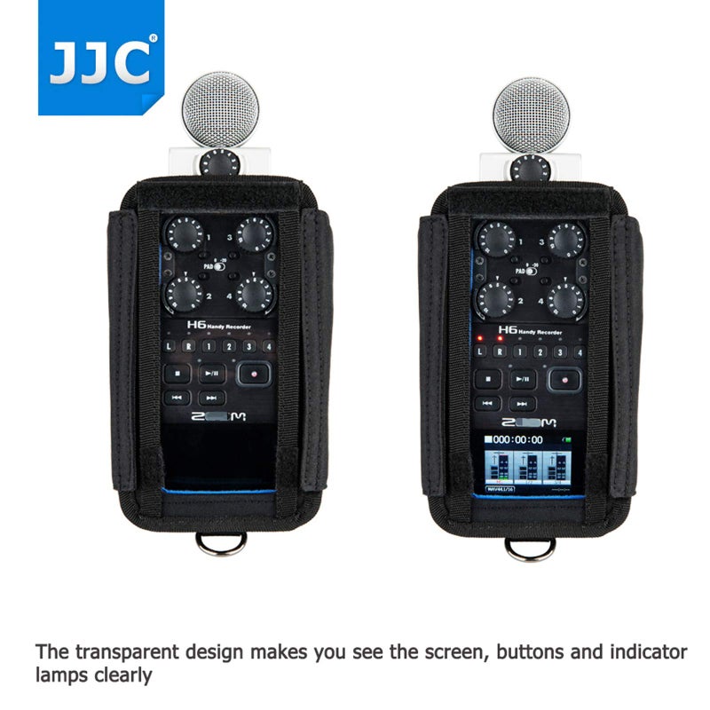 JJC H6 Protective Carrying Storage Pouch Case Bag for Zoom H6 & H6 All Black 2020 Version Handy Portable Recorder Replaces Zoom PCH-6 Case, with Clear Visible Front Face Cover Protector - Image 3