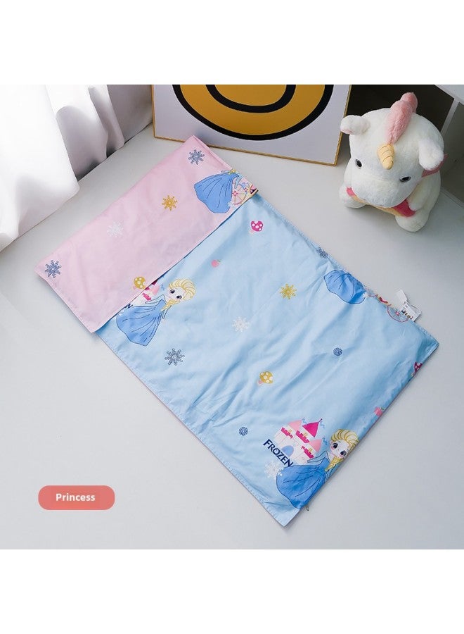 # غطاء مرتبة للأطفال من القطن الخالص، غطاء مرتبة من القطن الكرتوني، غطاء لحاف ناعم من القطن، غطاء بسحاب - اللون: أميرة [غطاء لحاف من الدرجة الأولى مكون من 60 قطعة] - المواصفات: 110 × 140 سم - Image 1