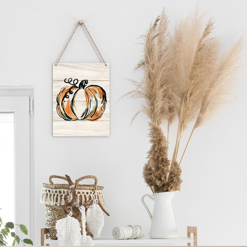 FREHVN Fall Decorations for Home Office Front Door Decor Signs, Fall Sign, Fall Decor, Fall Theme Pumpkin Sign, Autumn Wall Hanging Decor 8 X 10 Inch - Image 5