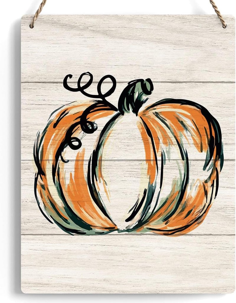 FREHVN Fall Decorations for Home Office Front Door Decor Signs, Fall Sign, Fall Decor, Fall Theme Pumpkin Sign, Autumn Wall Hanging Decor 8 X 10 Inch - Image 1