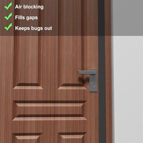 TEKCOOL T-Shaped Door Draft Stopper, Silicon Bottom Sealing Strip | Self Adhesive Gap Filler Rubber | Protector from Cockroach, Bugs, Air & Dust - Image 2