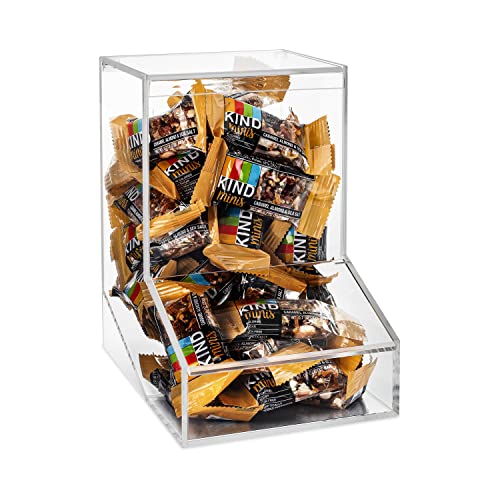 SimplyImagine Acrylic Candy Dish & Treat Organizer Dispenser - Rectangular Non-Porous Acrylic - Dual Lids for Fresh Bulk Treats & Cereal Countertop Display - Image 1