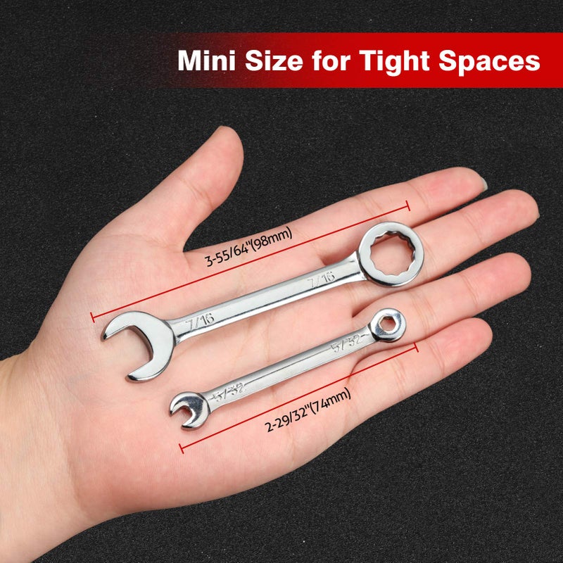 SPEEDWOX 10-Piece Mini Wrench Set, Standard SAE Sizes, High Carbon Steel, Portable Canvas Bag - Image 5