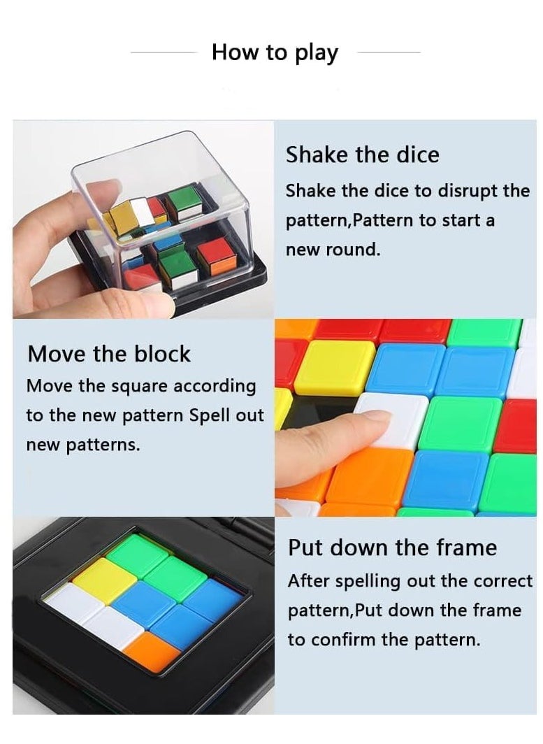 Race Game Magic Block Game Board Games for 2 Players Genius Square Game Sequence Puzzle Brain teasers Board Games for Boys and Girls Rubiks Race Game