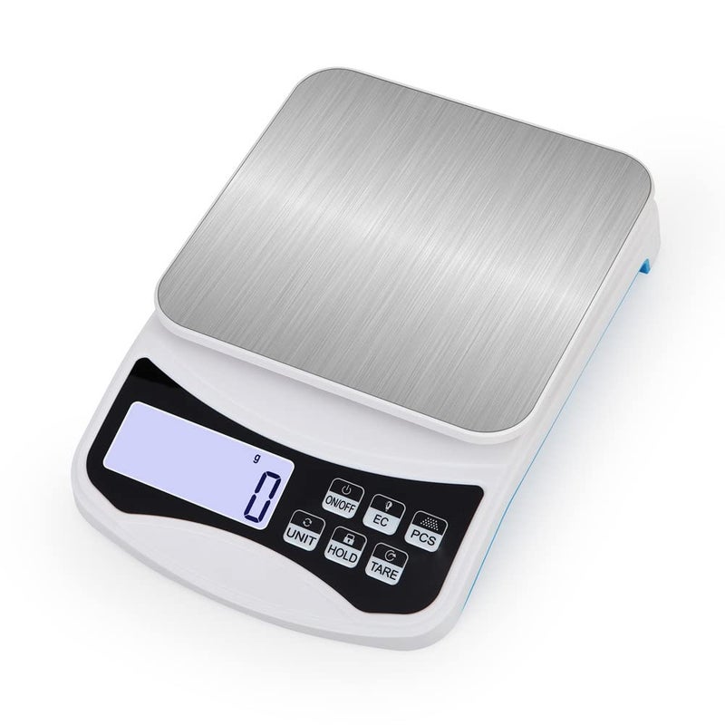 Digital Postal Scale, Piece Counting, Stainless Steel Pan, Backlit LCD, Multiple Weight Units, TARE Function,Hold Function,Power Saving Mode,Capacity: Max 10 kg (22 lb), Min 5 g (0.2 oz) - Image 3