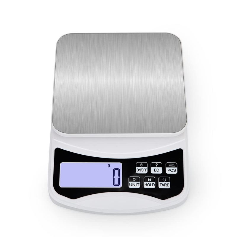 Digital Postal Scale, Piece Counting, Stainless Steel Pan, Backlit LCD, Multiple Weight Units, TARE Function,Hold Function,Power Saving Mode,Capacity: Max 10 kg (22 lb), Min 5 g (0.2 oz) - Image 1