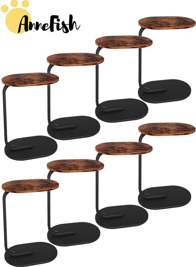 آن فش 8 قطع من طاولات القهوة الجانبية على شكل حرف C، بأبعاد 45 × 30 × 60 سم، مناسبة لغرفة المعيشة وغرفة النوم. تتميز بإطار معدني سهل التركيب. - Image 1