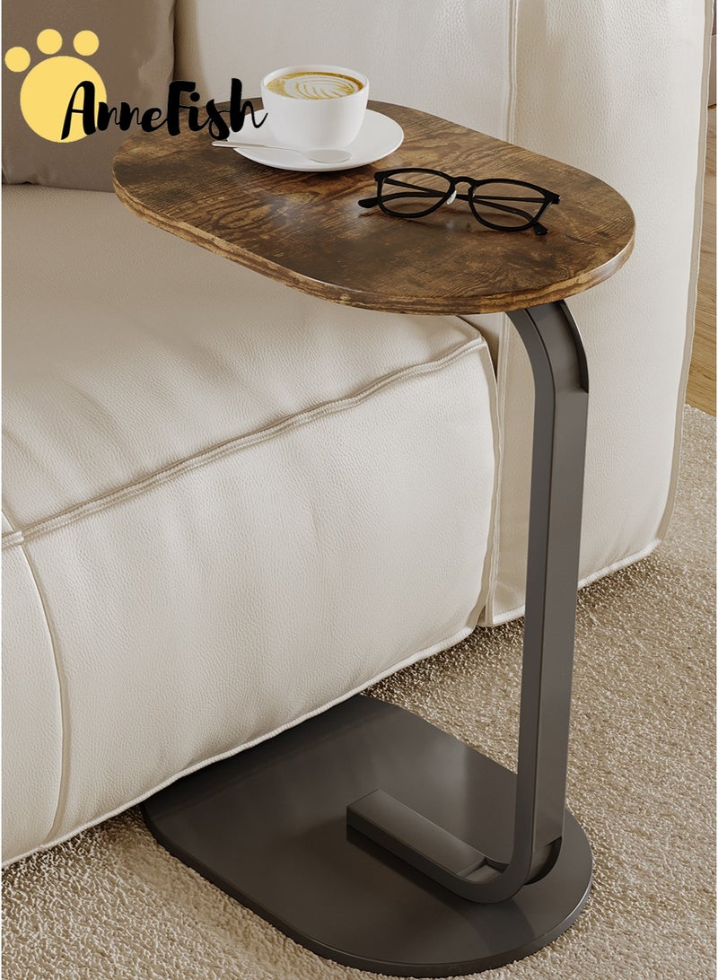 آن فش 8 قطع من طاولات القهوة الجانبية على شكل حرف C، بأبعاد 45 × 30 × 60 سم، مناسبة لغرفة المعيشة وغرفة النوم. تتميز بإطار معدني سهل التركيب. - Image 4