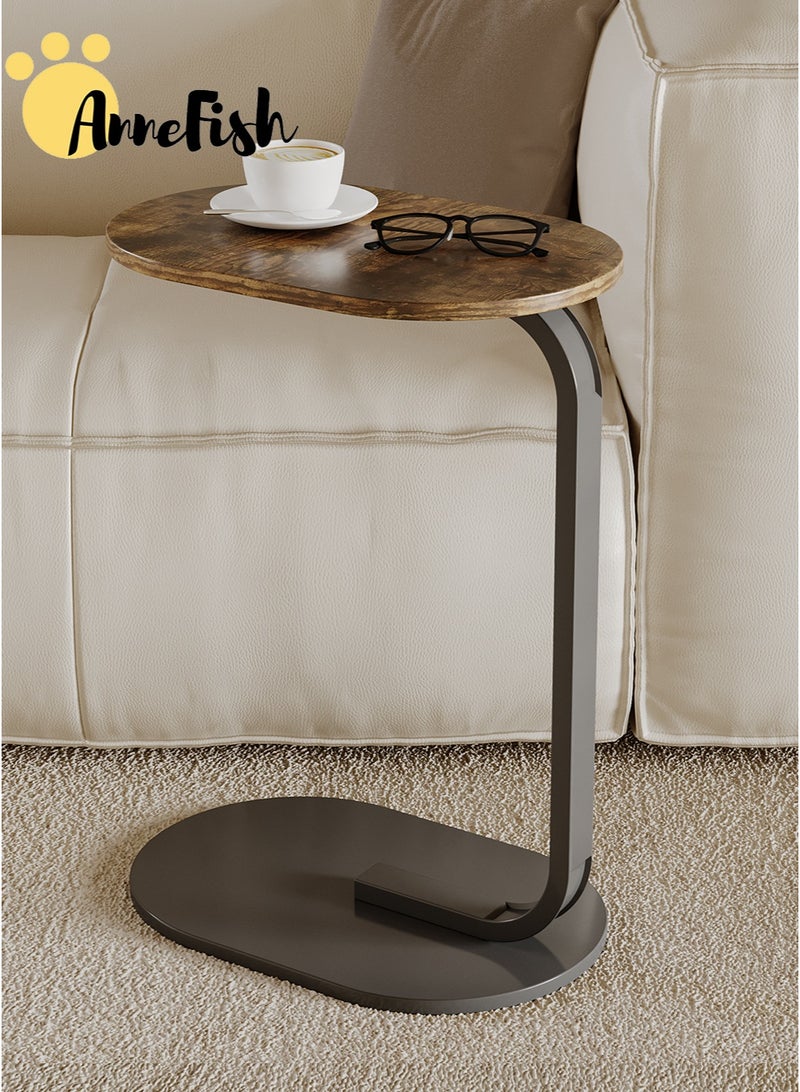 آن فش 8 قطع من طاولات القهوة الجانبية على شكل حرف C، بأبعاد 45 × 30 × 60 سم، مناسبة لغرفة المعيشة وغرفة النوم. تتميز بإطار معدني سهل التركيب. - Image 5