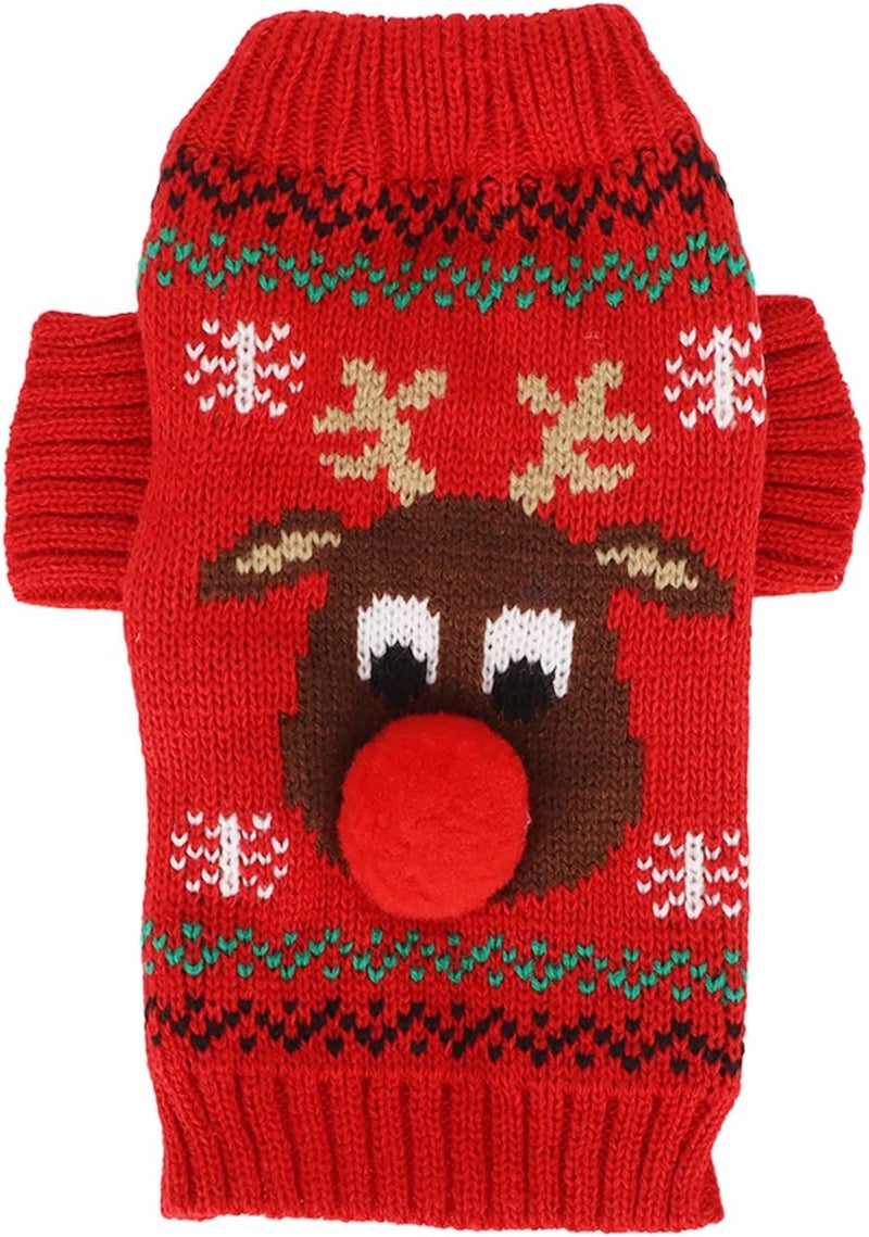 Dog Holiday Sweaters Adorable Snowman Pattern Pet Sweater, Premium Acrylic Fiber Material for Small Medium Dogs, Ideal for Christmas and Travel (Red) - Image 5