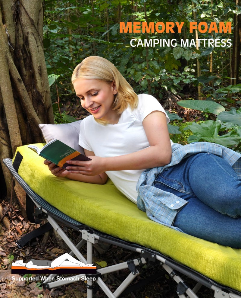 GAIALOOP 4 INCH Thick Memory Foam Camping Mattress, Roll Up Floor Sleeping Mat Camp Cot Mattress Pad Travel Camping Couch Bed for Guest Adults Side Sleepers [Cot:72 * 24 * 4"] - Image 4