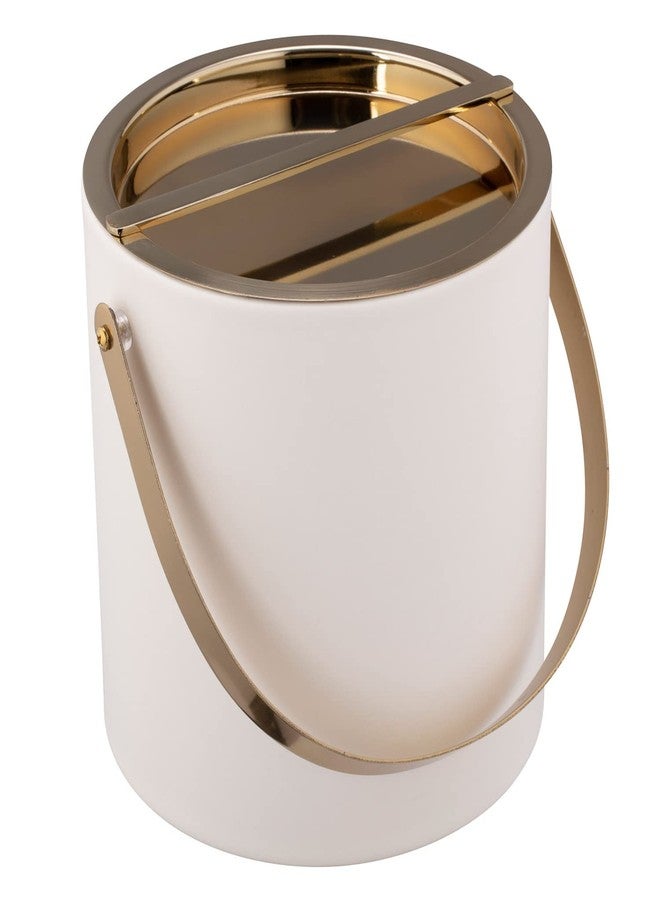 Kraftware Polished Gold Arch Handle & Bridge Cover: White Milan 3qt Ice Bucket - Image 3