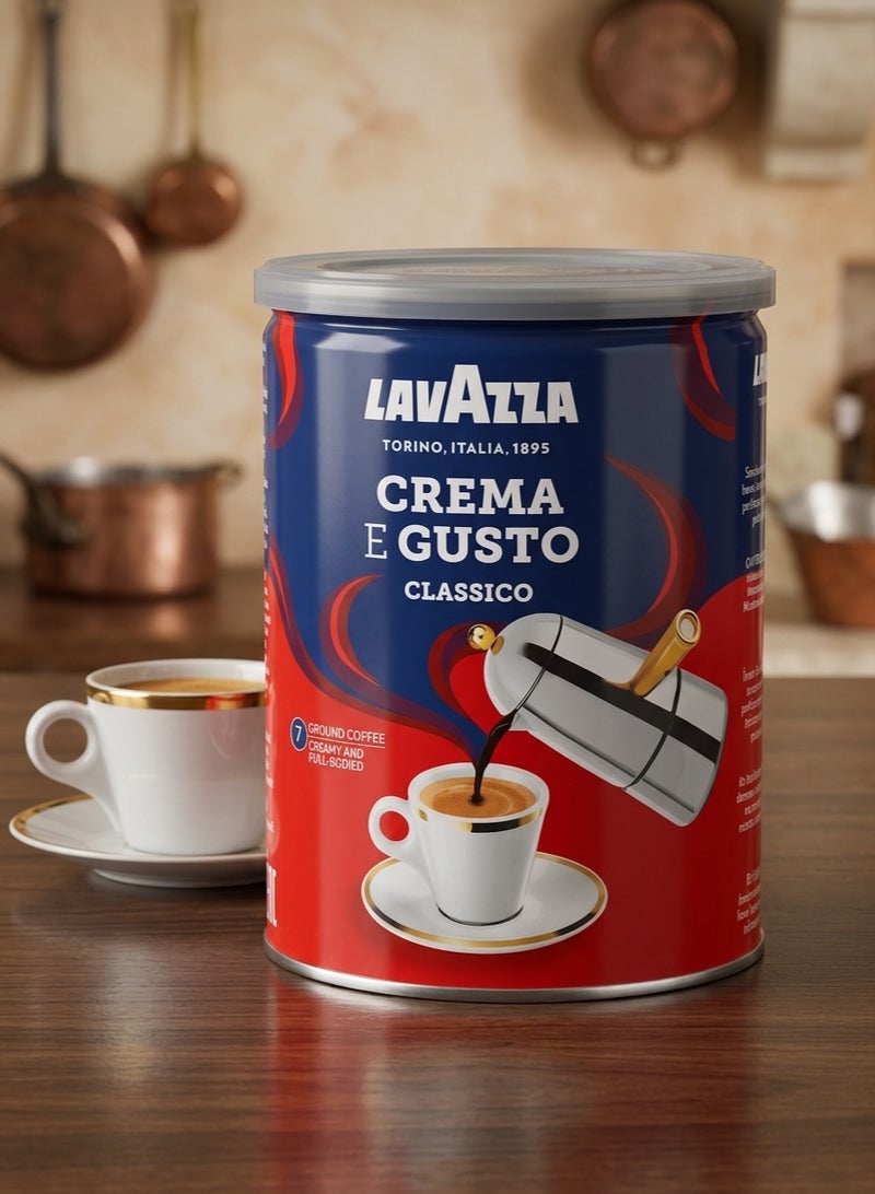 Lavazza Crema E Gusto Ground Coffee Tin 250g Dark Roast - Image 3