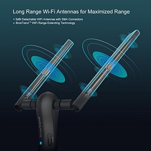 BrosTrend 1200Mbps Long Range USB WiFi Adapter for PC Desktop Laptop of Windows 11/10/8.1/8/7, Wireless Adapter Dual Band 2.4GHz 300Mbps + 5GHz 867Mbps, 2X 5dBi High Gain Antennas, USB 3.0 Cradle - Image 4