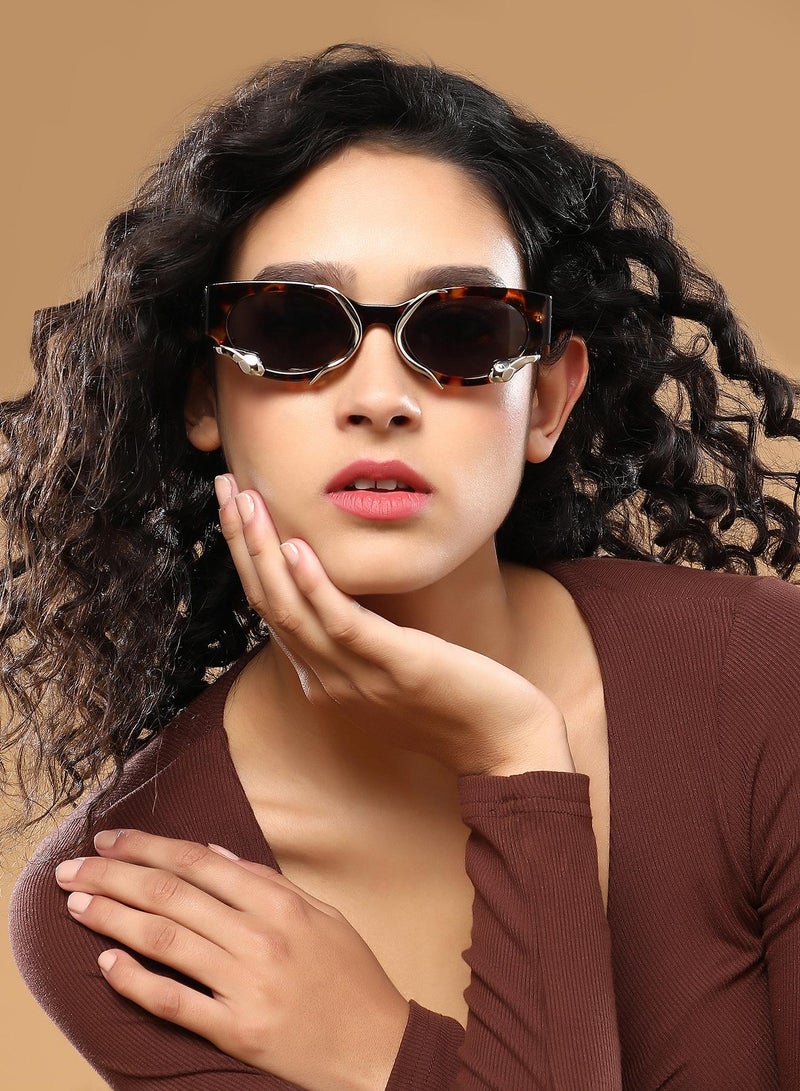 صوص هاوت نظارة شمسية بعدسات بيضوية كامل الحواف مع حماية من الأشعة الشمسية للنساء  - Image 4