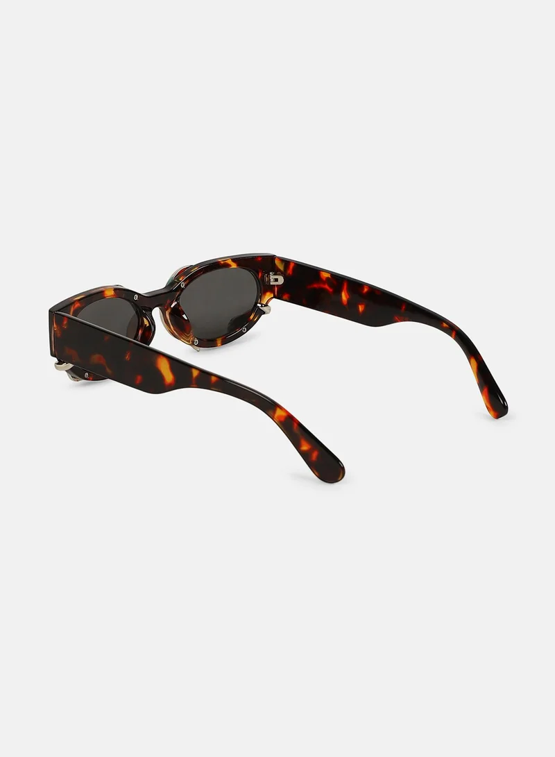 Haute Sauce Polarized Full Rim Oval Sunglasses For Women
