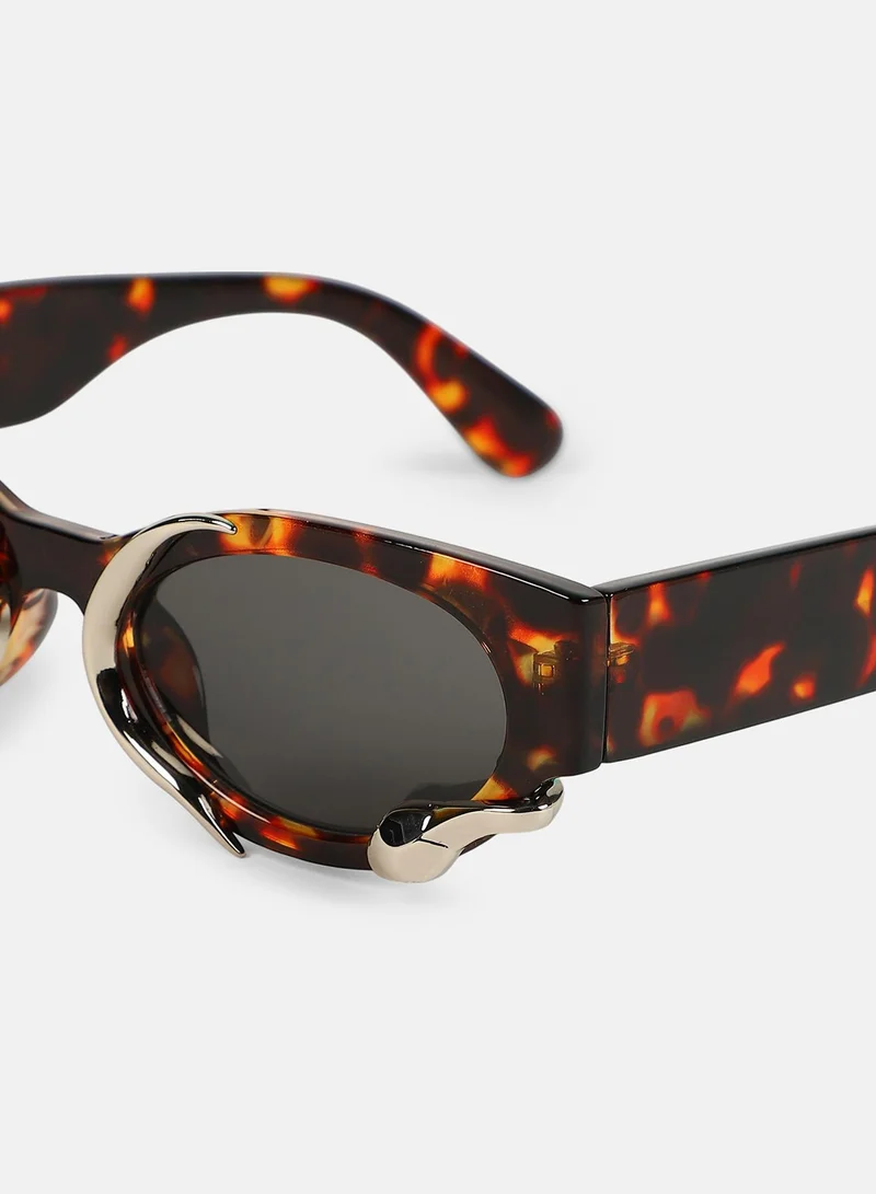 Haute Sauce Polarized Full Rim Oval Sunglasses For Women