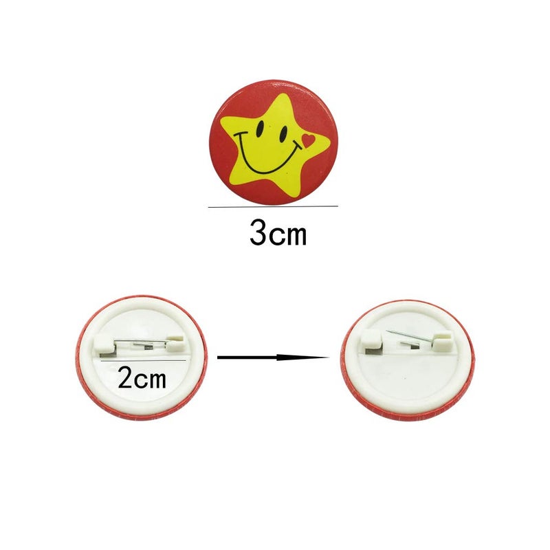 HYHP 100 Pieces Smiley Face Pin, Mini Buttons Mini Smiley Smile Face Button Pins (1.2 Inch, Shipped Randomly) - Image 2