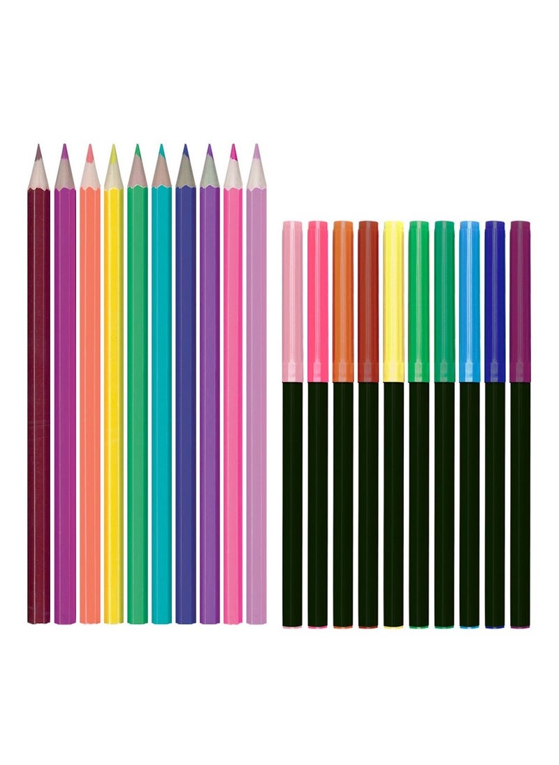 Hinkler حقيبة تلوين هينكلر كاليودوسكوب النهائية – إصدار اليونيكورن، مجموعة تلوين كاملة للأطفال، تشمل الأقلام، والألوان الشمعية، والأقلام الرصاص، وتصاميم اليونيكورن، حقيبة محمولة للإبداع أثناء التنقل، هدية مثالية لعشاق اليونيكورن والفنانين الصغار - Image 2