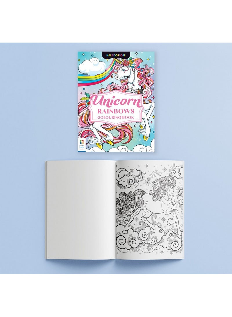 Hinkler حقيبة تلوين هينكلر كاليودوسكوب النهائية – إصدار اليونيكورن، مجموعة تلوين كاملة للأطفال، تشمل الأقلام، والألوان الشمعية، والأقلام الرصاص، وتصاميم اليونيكورن، حقيبة محمولة للإبداع أثناء التنقل، هدية مثالية لعشاق اليونيكورن والفنانين الصغار - Image 5