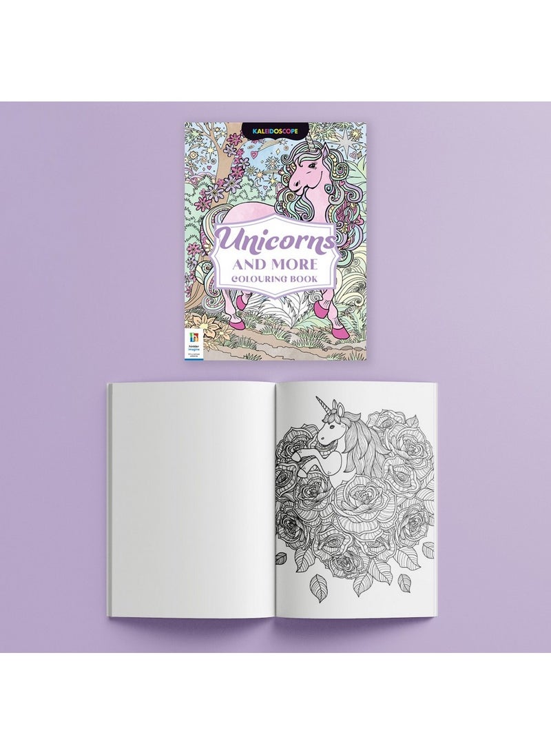 Hinkler حقيبة تلوين هينكلر كاليودوسكوب النهائية – إصدار اليونيكورن، مجموعة تلوين كاملة للأطفال، تشمل الأقلام، والألوان الشمعية، والأقلام الرصاص، وتصاميم اليونيكورن، حقيبة محمولة للإبداع أثناء التنقل، هدية مثالية لعشاق اليونيكورن والفنانين الصغار - Image 3