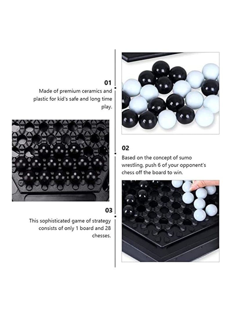 KASTWAVE Abalone Marble Strategy Game Winner Board Games Toys Table Desktop Chess Battle Indoor Outdoor Yard Garden Games Party Interactive Educational Game Toys, for Adults Kids - Image 3