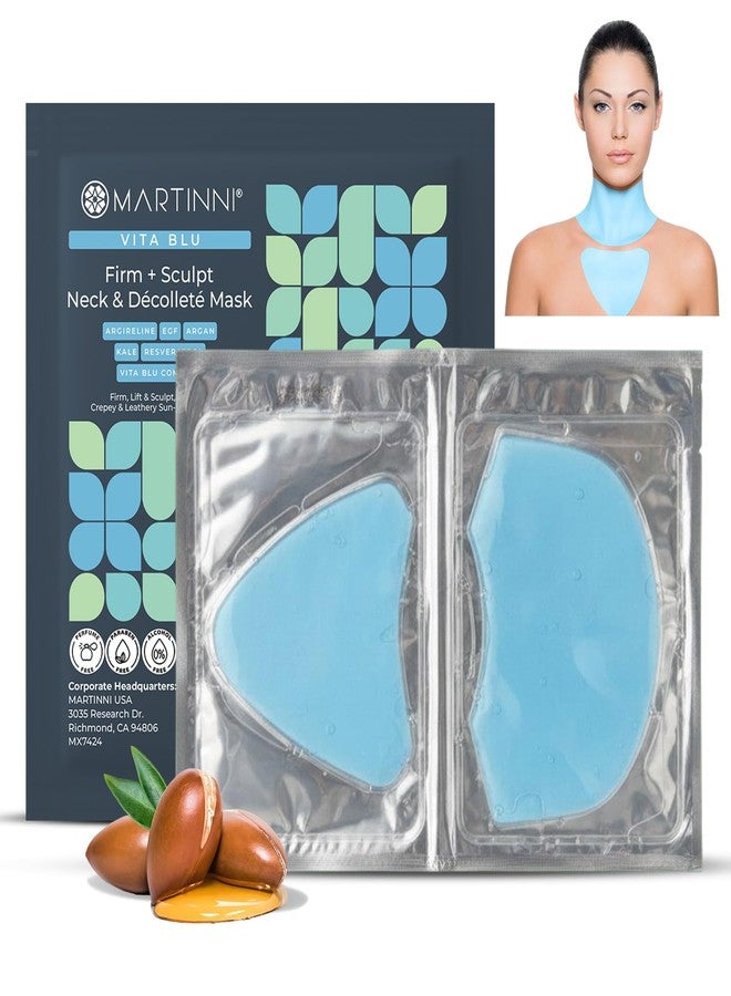 Martinni Neck & Décolleté Firming & Smoothing Mask 1-Pack - Hydrating Lift for Neck Lines, Crepey Skin & Chest Area - Collagen & Hyaluronic Acid. - Image 1