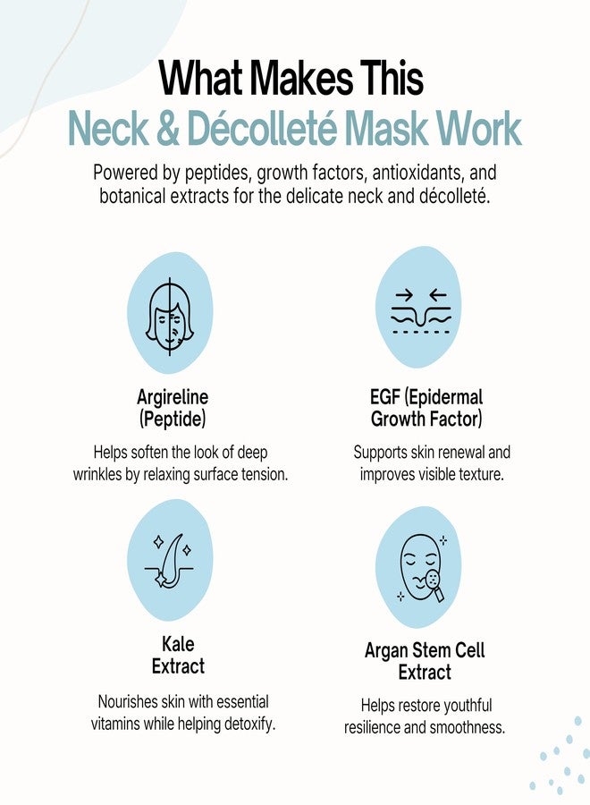 Martinni Neck & Décolleté Firming & Smoothing Mask 1-Pack - Hydrating Lift for Neck Lines, Crepey Skin & Chest Area - Collagen & Hyaluronic Acid. - Image 5