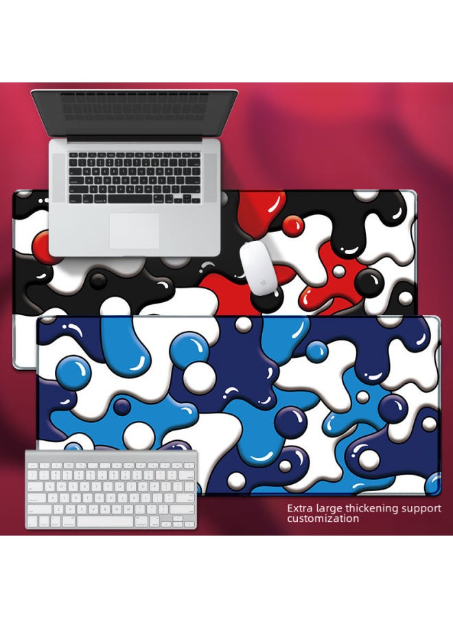 Contrast Color Black And White Black And Red Fluid Mouse Pad Prevention Mouse Hand Table Pad Precision Lock Keyboard Pad-Color:400*900*4mm-Pattern:Style Sixteen  - Image 4