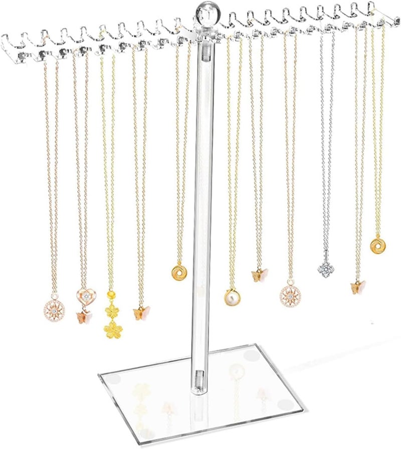 Acrylic Jewelry Stand, Bracelet Holder - Transparent Necklace Organizer with 42 Hooks, Earring & Bracelet Display - Image 2