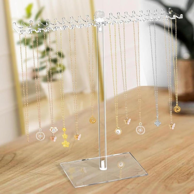 Acrylic Jewelry Stand, Bracelet Holder - Transparent Necklace Organizer with 42 Hooks, Earring & Bracelet Display - Image 4