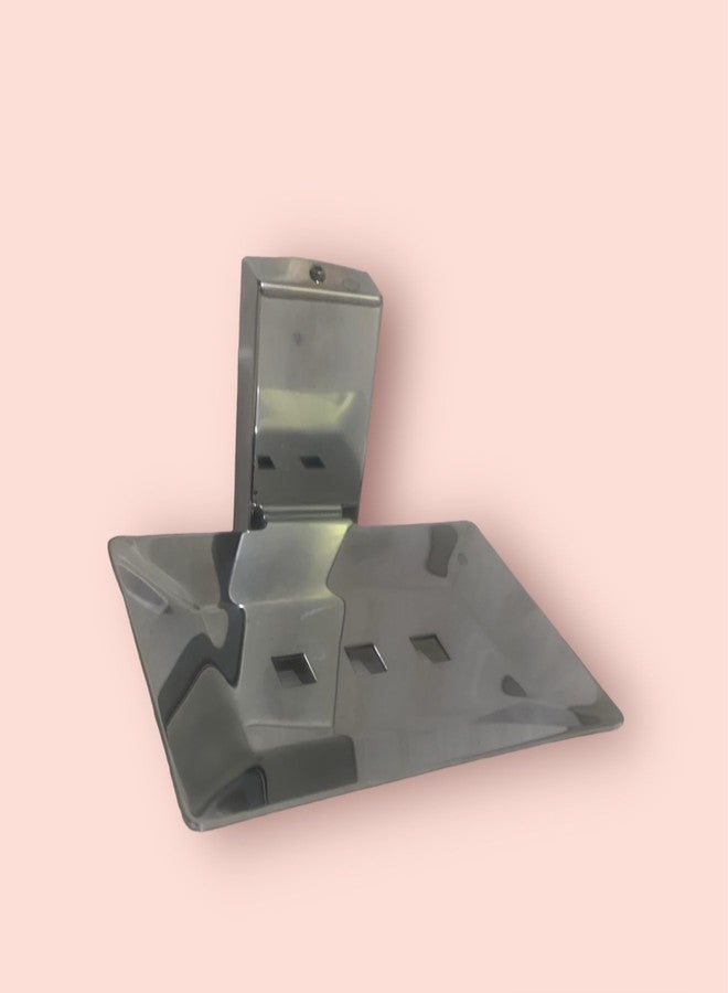 Sanmay Stainless Steel 18G Rectangular Bathroom Wall Mounted 3 dot Soap Dish (Set of 2) - Image 4